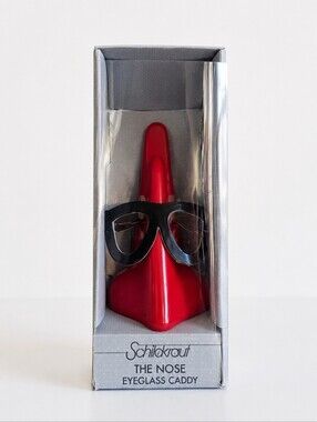 Vintage 1987 Schildkraut The Nose Eyeglass Caddy Glasses Holder NIB Red